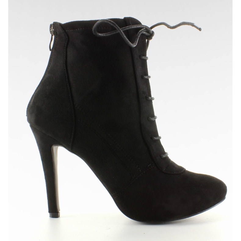 High Heels mit Schnürung Schwarz