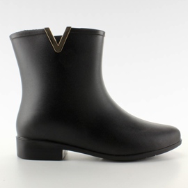 Regenstiefel der eleganten Frauen D33 schwarz