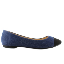 Canvas-Ballerinas mit Zehen Mb-6381 Blau marineblau