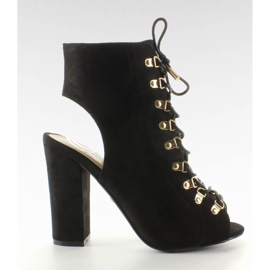 JZ-11P Schwarze Pumps mit offener Spitze