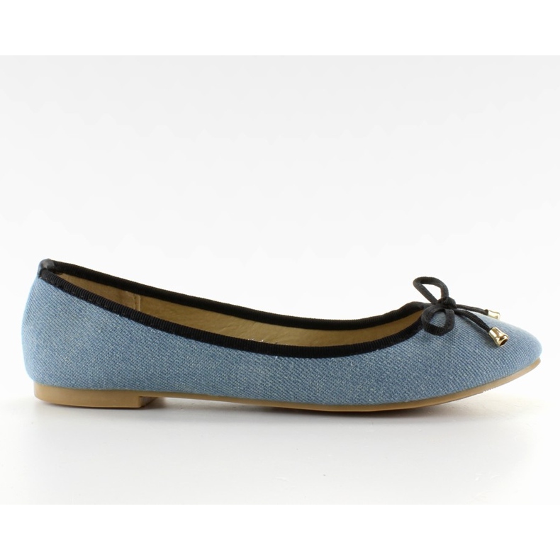Denim-Ballerinas mit Besatz MB-6380 Lt. blau