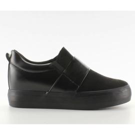 Slipony auf versteckten Keil 2018-18 Schwarz