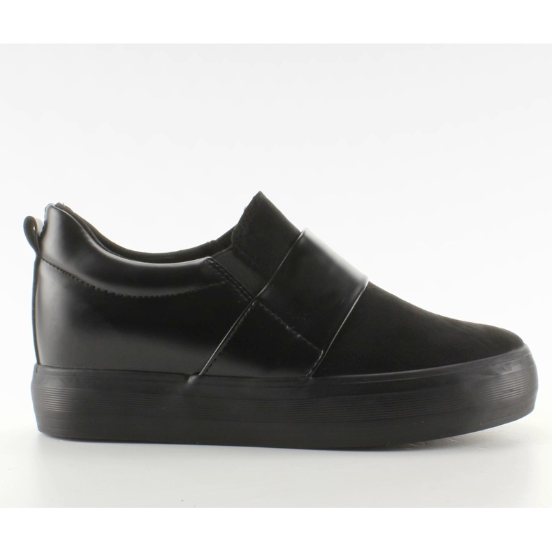 Slipony auf versteckten Keil 2018-18 Schwarz