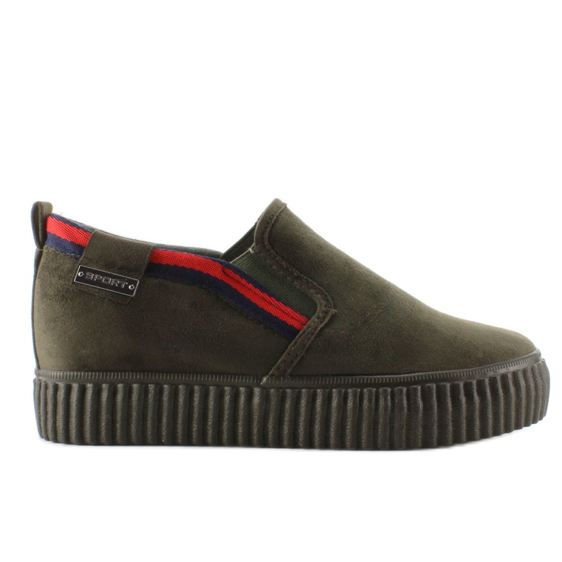 Creepersy Slipony Stripes 2018-47 Schwarz Gren grün