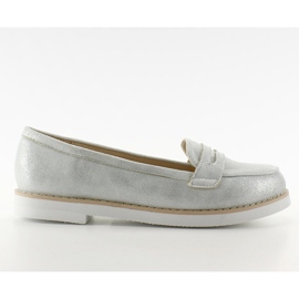 Loafers aus Leder für Damen 7112 Blau grau
