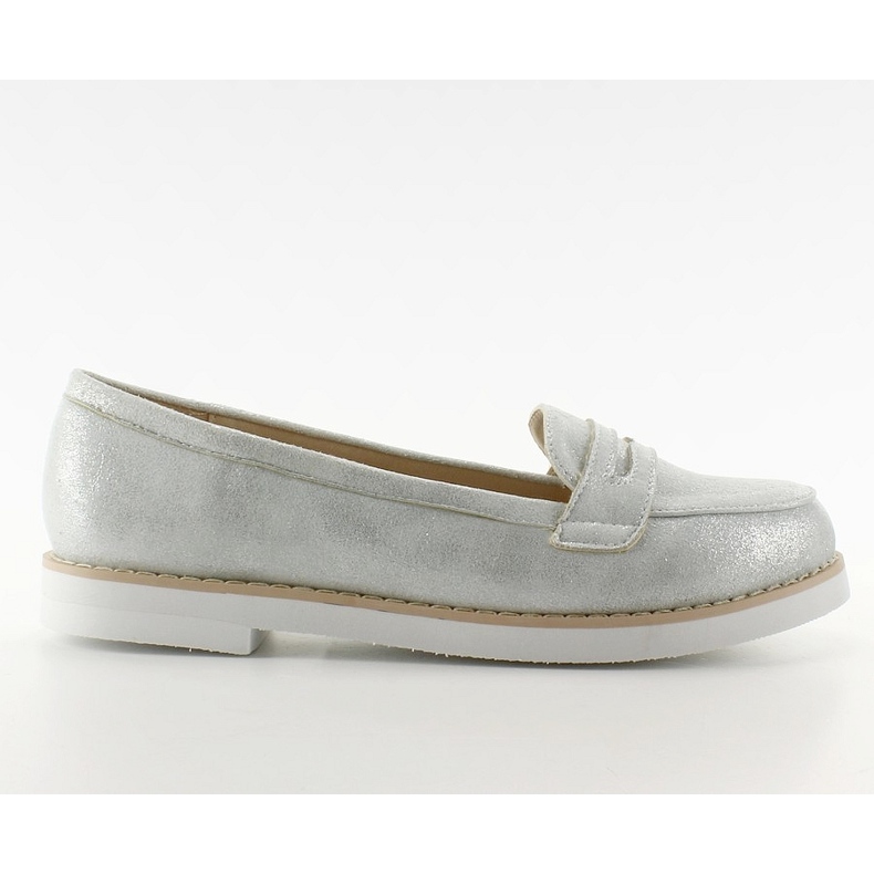 Loafers aus Leder für Damen 7112 Blau grau