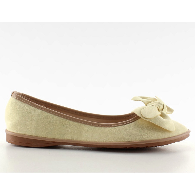 Wildlederballerinas mit Schleife SK26 Gelb