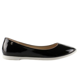 1151 Schwarz glatt lackierte Ballerinas