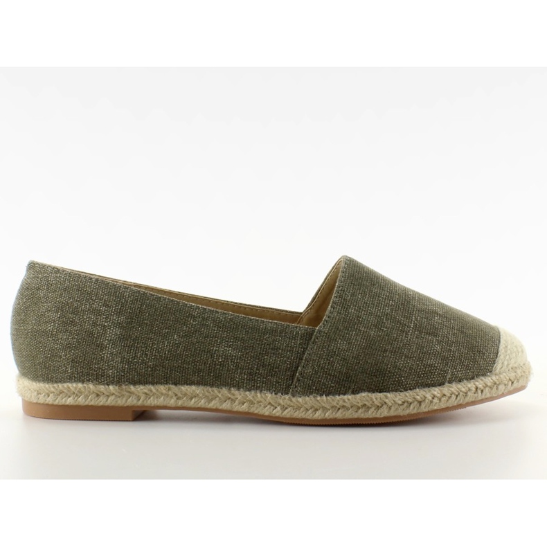 Espadrilles mit Zehenkappe aus Leinen JH23P Grün