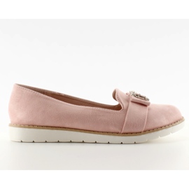 Loafer aus pastellfarbenem Wildleder T245 Pink rosa