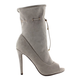 Offene Zehenstiefel SY15 Grau