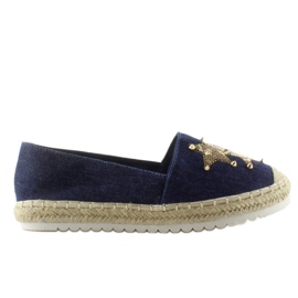Canvas-Espadrilles mit CV-353 Dk Nieten. Blau marineblau