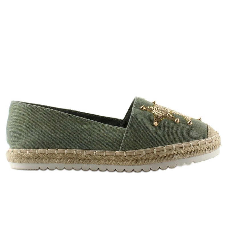 Canvas-Espadrilles mit CV-353 Green Nieten grün