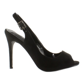 Pumps mit offener Spitze Lt73P Schwarzer Absatz