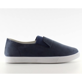 Wildlederhausschuhe mit marineblauem Gummi BL91P