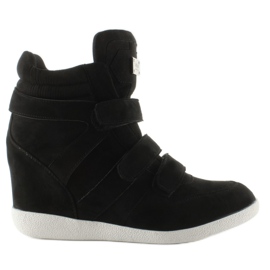 Wildlederturnschuhe High Top JT36 schwarz