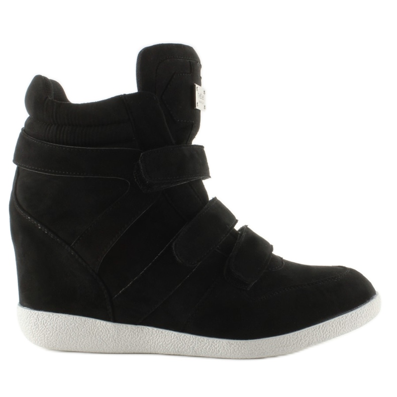Wildlederturnschuhe High Top JT36 schwarz