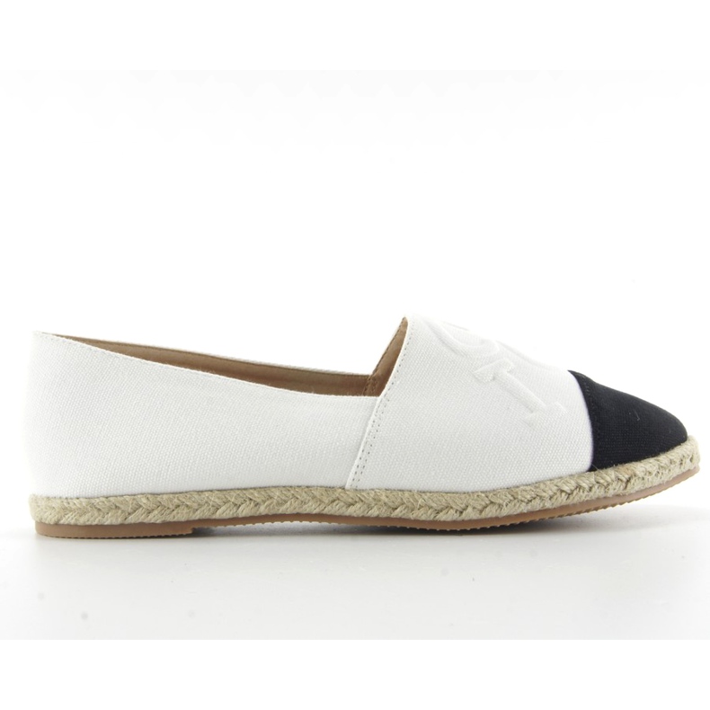 Esapdryle mit geprägten Buchstaben T267 weiß