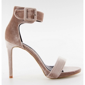 Samt Sandalen auf einem M259 Pink Stiletto Absatz mehrfarbig rosa