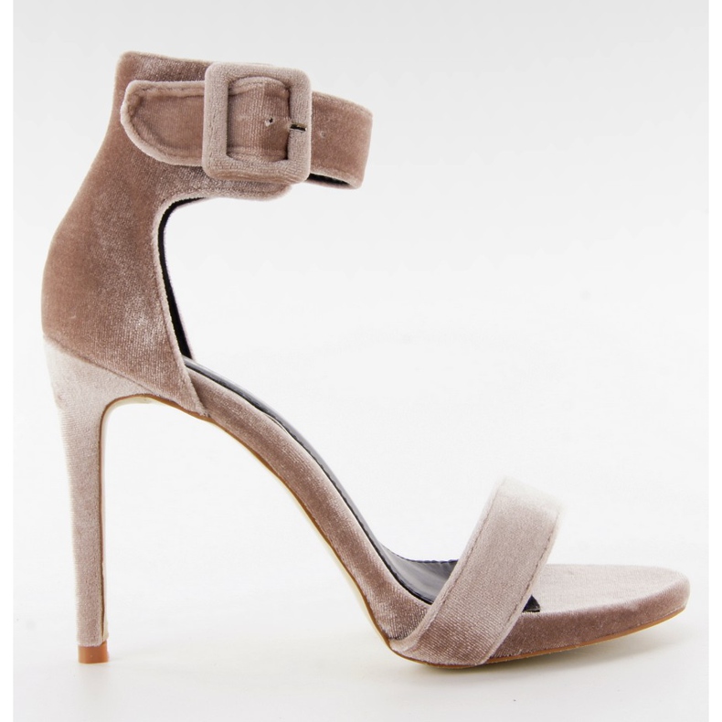 Samt Sandalen auf einem M259 Pink Stiletto Absatz mehrfarbig rosa