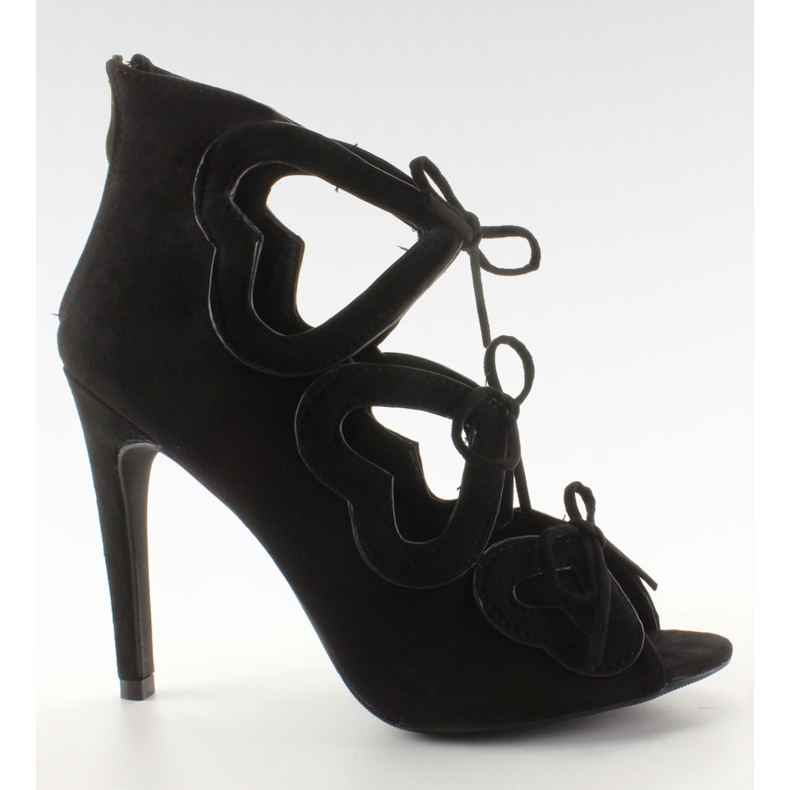 Absatzstiefel durchbrochene Herzen 1240 schwarz