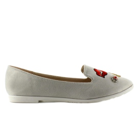 Ballerinas herrschaftlich mit Flicken 333-18 grau