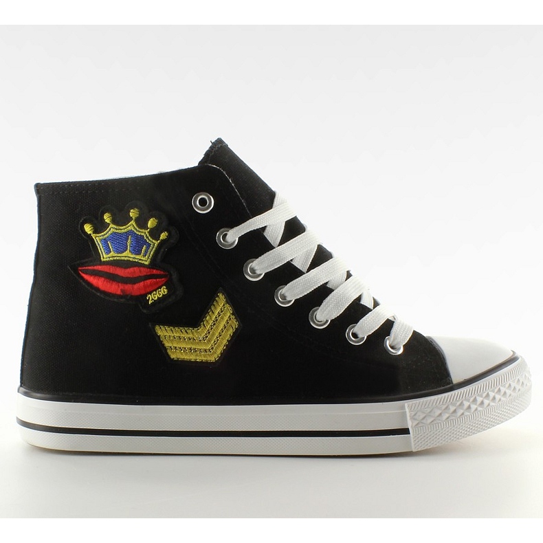 Knöchelhohe Turnschuhe mit R63 schwarzen Patches