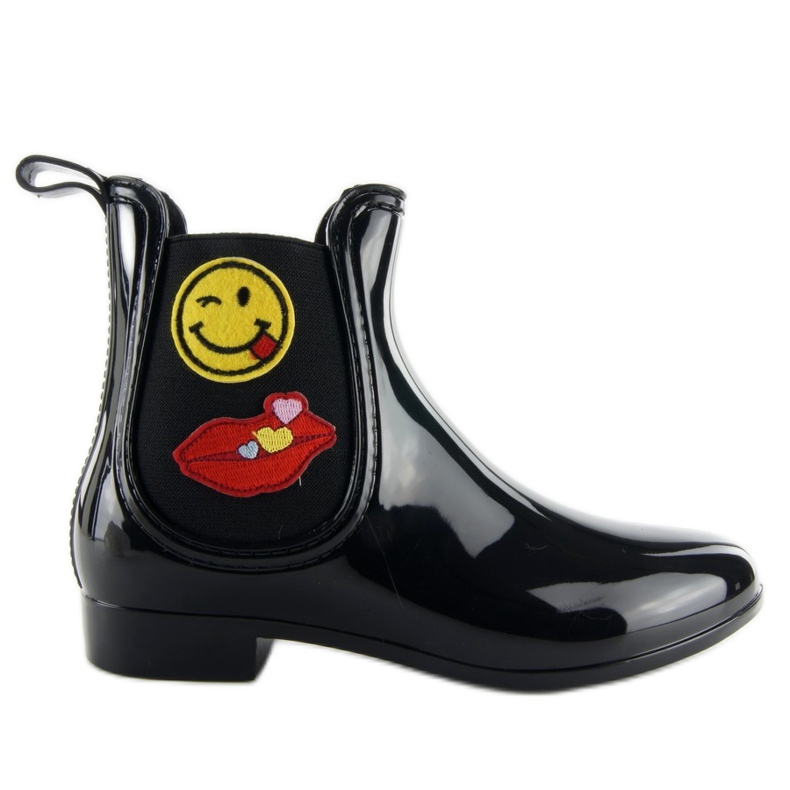 Damengaloschen mit Lackflicken D37 schwarz