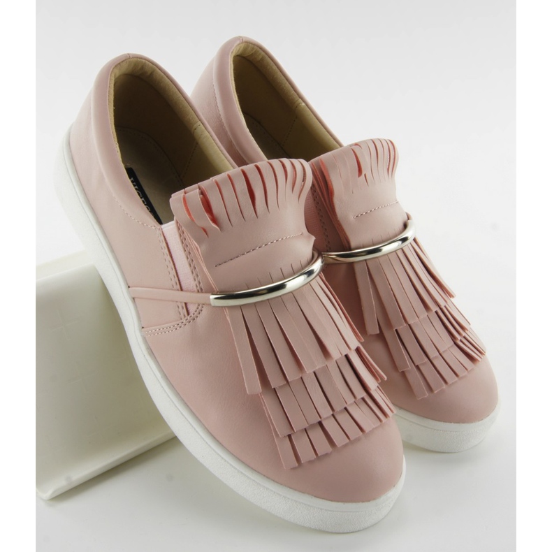 Slipony mit Fransen 6074 rosa