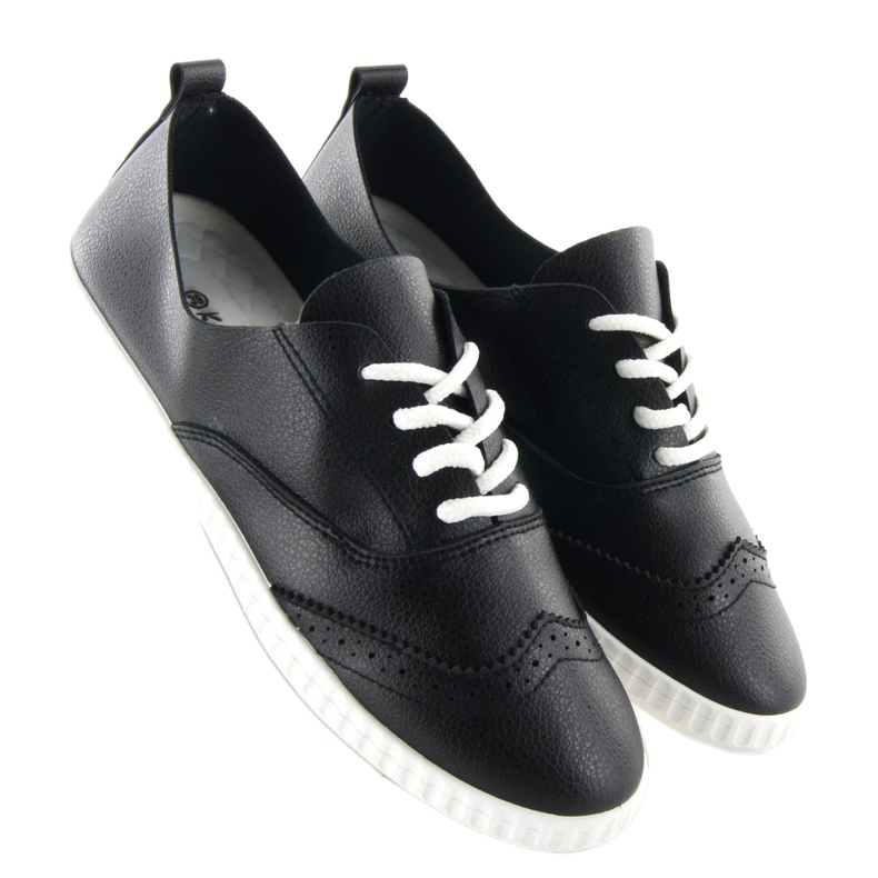 S10 schwarze Oxford-Sneakers weich