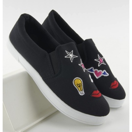 Slipony mit schwarzen Patches JX41P