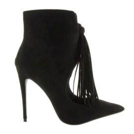 Offene Stiefel mit Fransen 5035 Schwarz