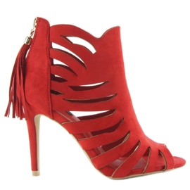 Openwork 1214 Rote Fransenabsätze