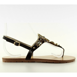 Sandalen mit schönen Steinen JH41 schwarz