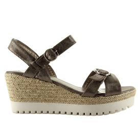 Plomo-Sandalen mit metallischen Espadrilles grau