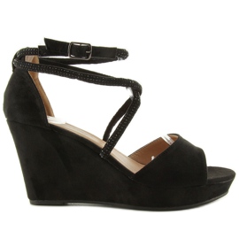 Sandalen auf dem keil F162 schwarz