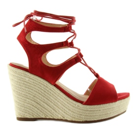 Sandalen espadrilles gebunden SL71 rot
