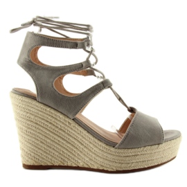 Sandalen espadrilles gebunden SL71 grau