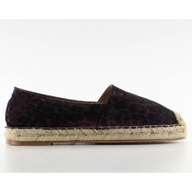 Irisierende Espadrilles 188-3 Pfirsich schwarz violett rosa