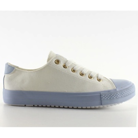 Trampki auf farbigem Gummi Weiß / Blau