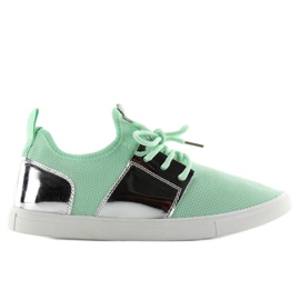 A-120 GRÜN / SILBER luftiger Sportschuh