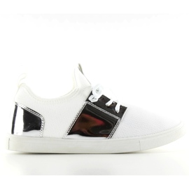 A-120 WEISS / SILBER luftiger Sportschuh weiß