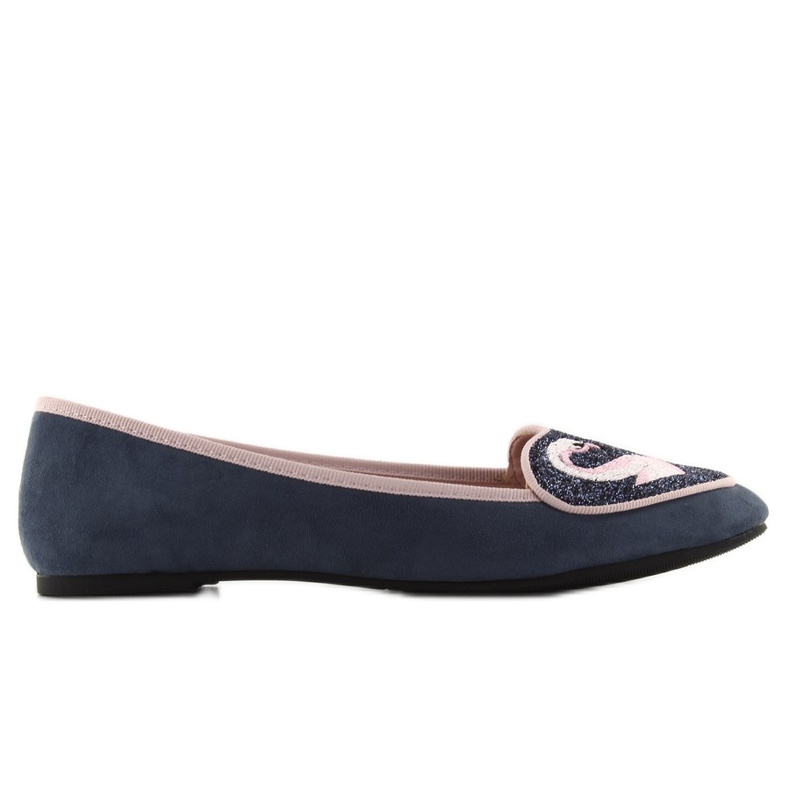 Schöne Flamingo 1180 marineblaue Ballerinas