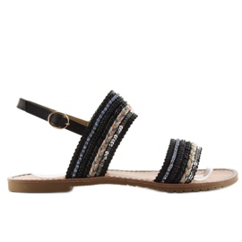 Sandalen mit verzierten Bändern CL61 schwarz