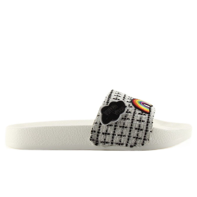 8228 Weiße Pantoffeln mit Pins