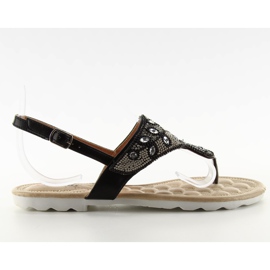 Flipflops mit Perlen G144 Schwarz