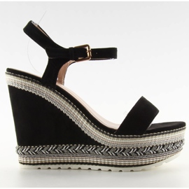 Schöne Keil Sandalen LL-56 schwarz