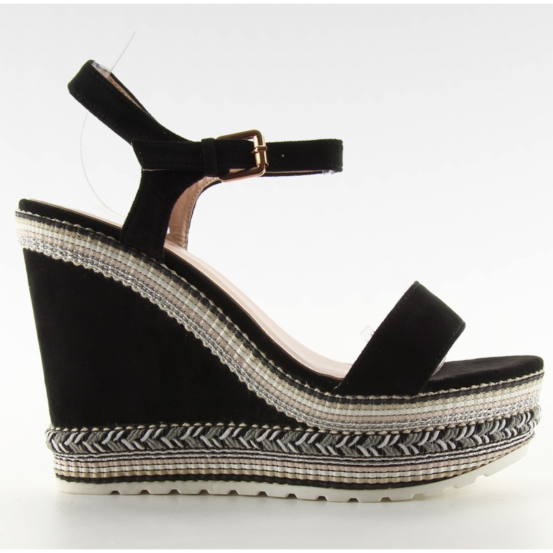 Schöne Keil Sandalen LL-56 schwarz