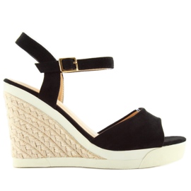 Sportsandalen mit Keilabsatz at-0605-l schwarz