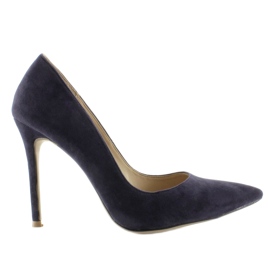 Wildlederpumps auf einem 5438 Navy Absatz marineblau